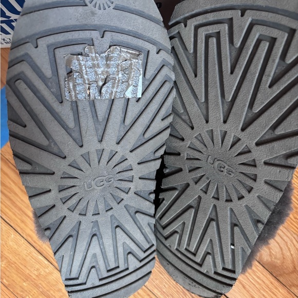 UGG Gray Shearling-Lined Slip-On Slippers - Picture 2 of 3